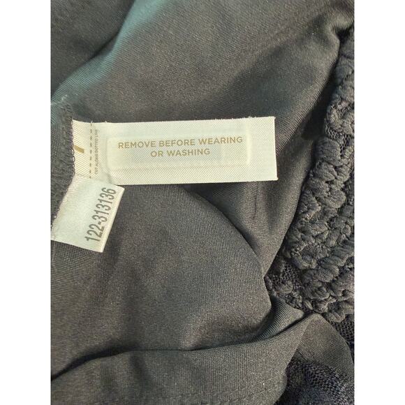 Ann Taylor LOFT Black Sheath Dress Scoop Neck Textured Stretch Above Knee M EUC - Picture 6 of 7